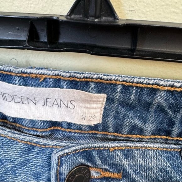 Hidden Jeans Bootcut Straight Jeans Raw Frayed Hem Mid Rise Waist Zip Pocket 29 - Picture 11 of 16